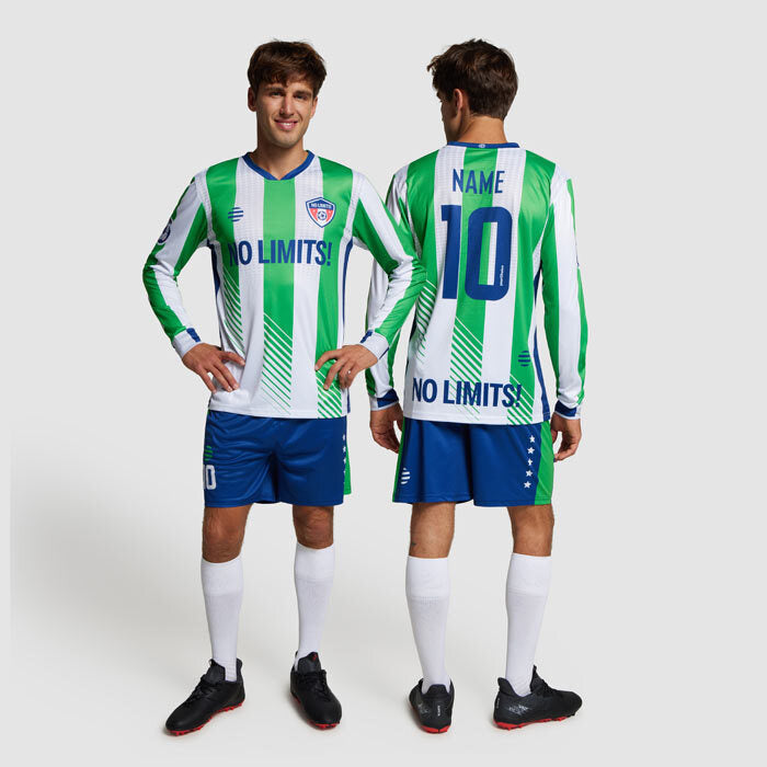 Kit Futbol premier con cuello de pico romo
